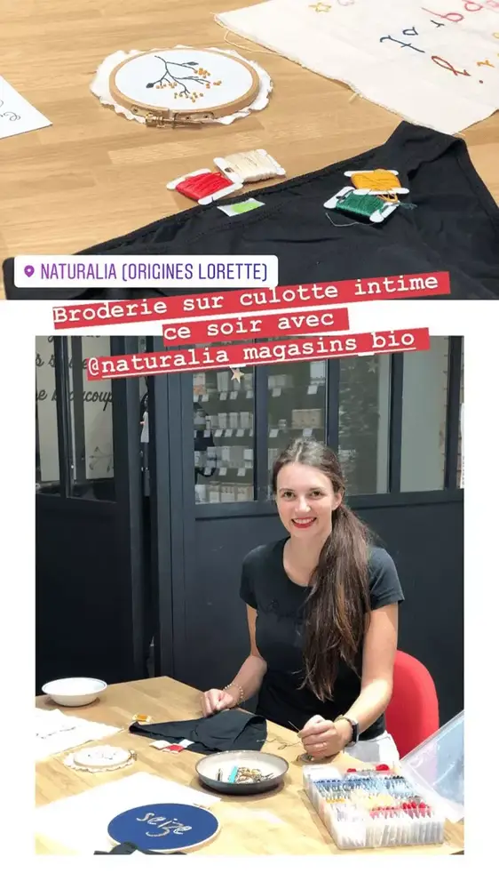 évènement de broderie pour des culottes menstruelles