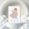 Jolie affiche naissance pour bébé garçon