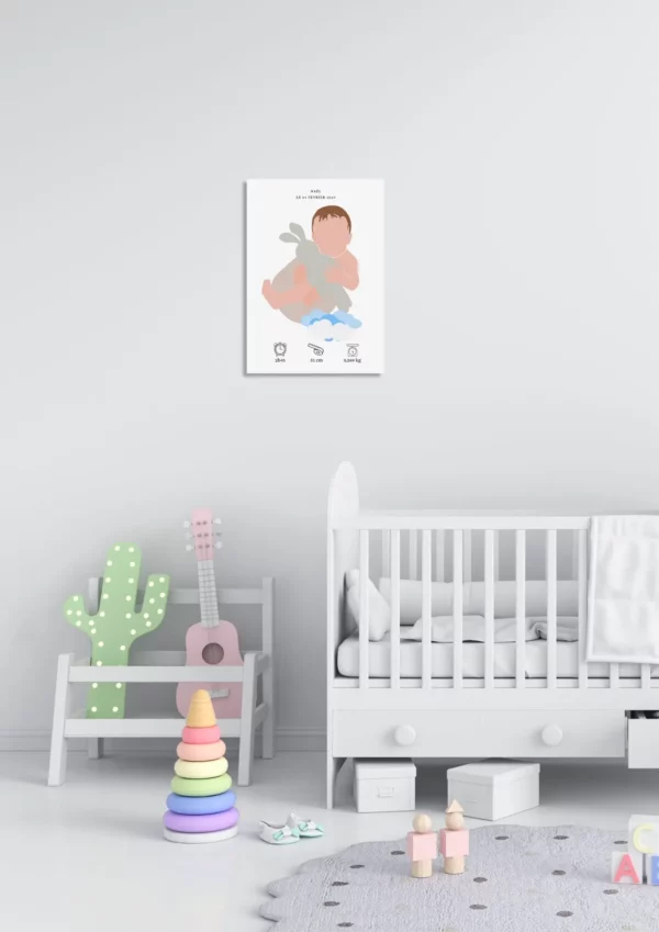 Jolie affiche naissance pour bébé garçon