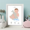 Jolie affiche naissance pour bébé garçon