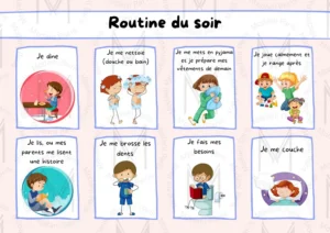 Affiche pdf à imprimer de la routine du soir de bébé