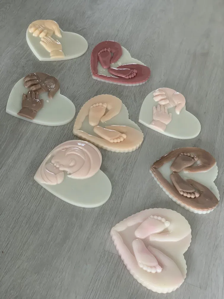 Coeur résine, décoration chambre de bébé, bisous maman-bébé trop mignon