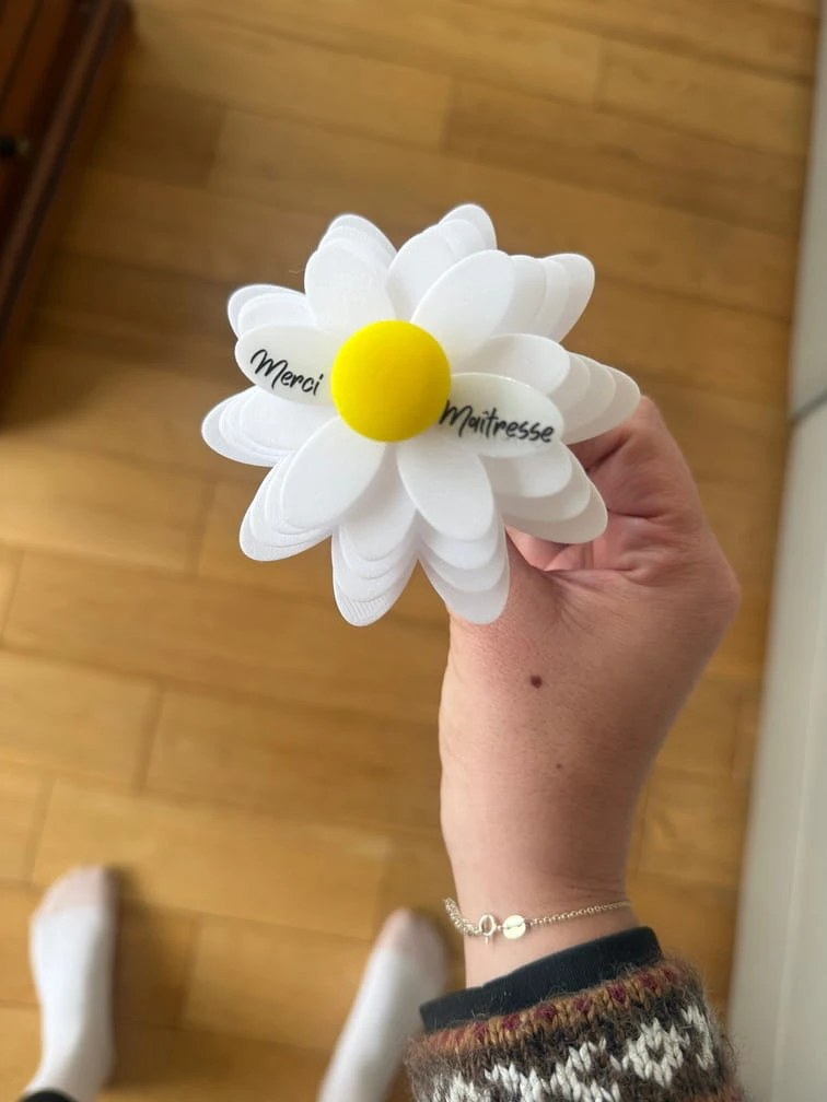 Cadeau maîtresse fin d'année fleur a message