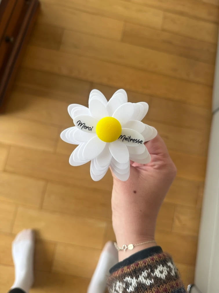 Cadeau maîtresse fin d'année fleur a message