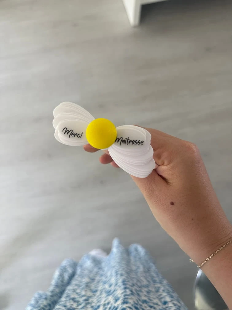 Cadeau maîtresse fin d'année fleur a message