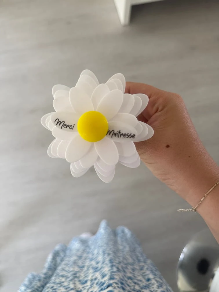 Cadeau maîtresse fin d'année fleur a message