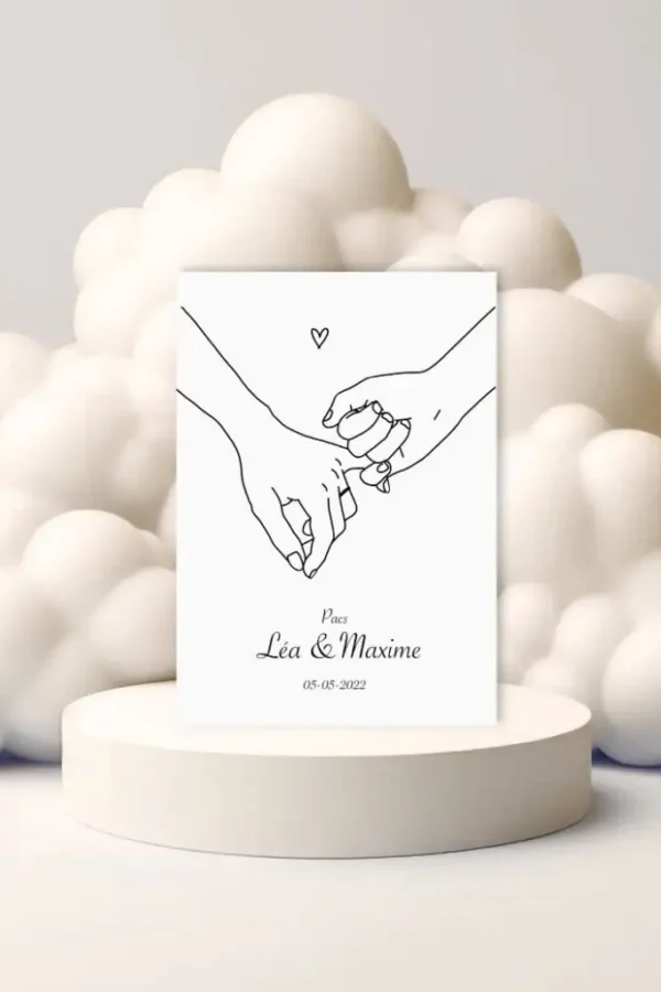 Cadre personnalisé de couple daté main dans la main