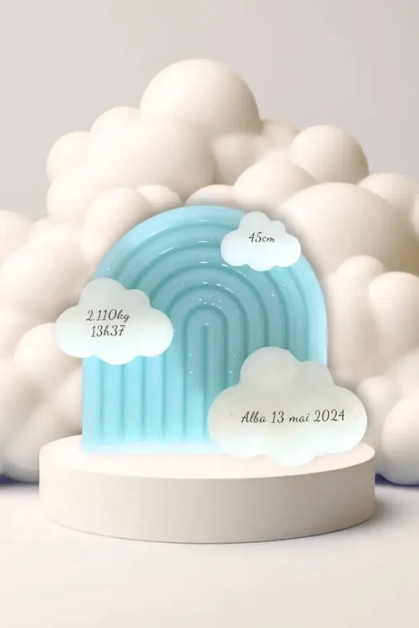 Décoration personnalisée bébé arc-en-ciel