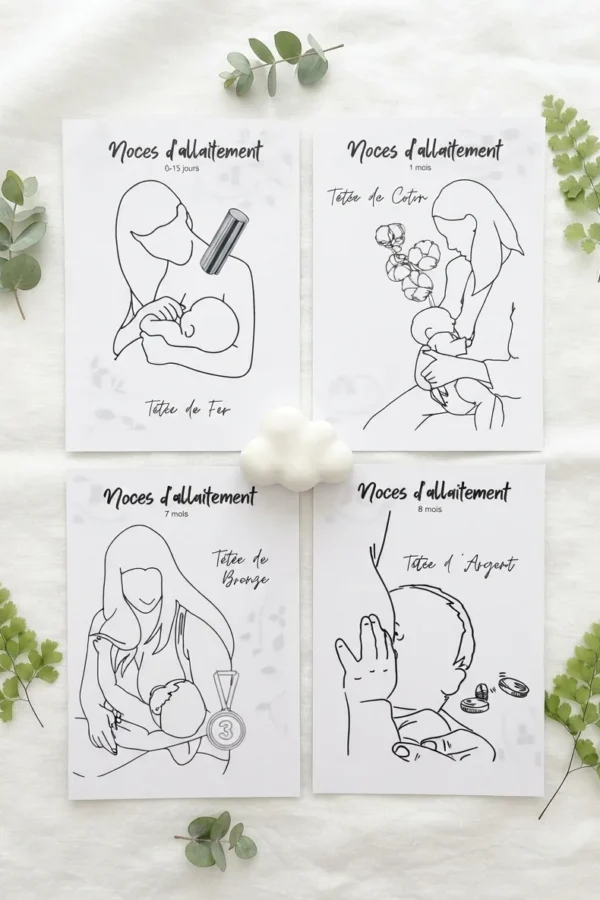 Cartes anniversaires de tétées et d’allaitement