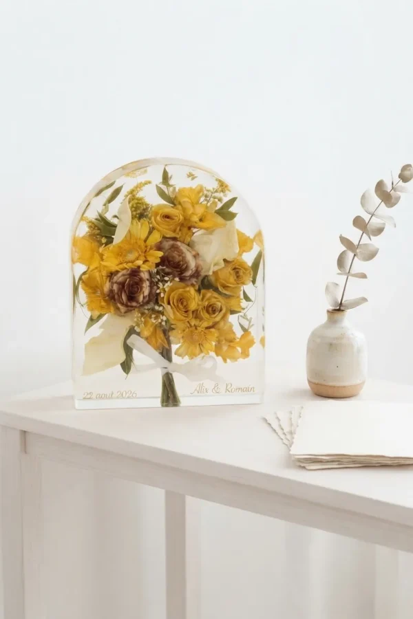 Immortalise ton bouquet de fleurs de mariée : pièces d&rsquo;exception