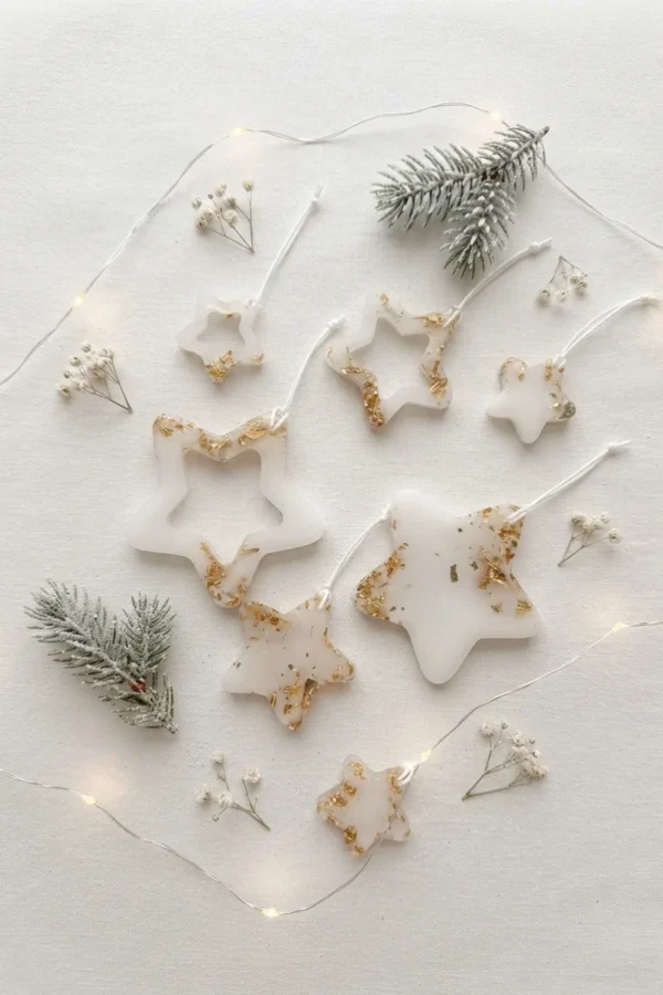 Suspensions étoile de Noël en résine, lot de 6